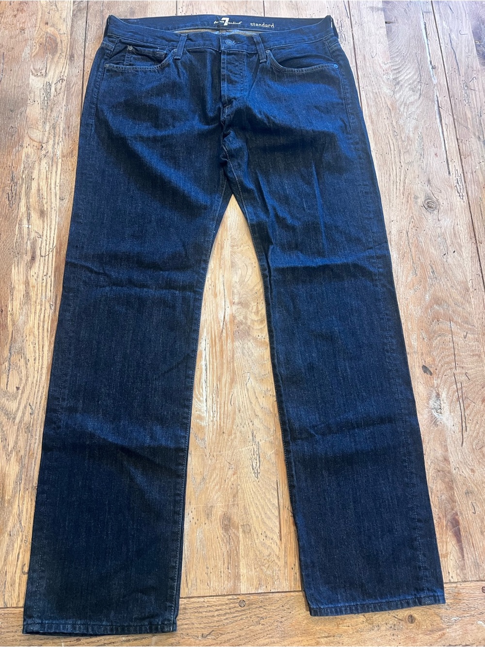 7 For All Mankind Straight Fit Dark Blue Jeans 36/34 Streetwear Denim